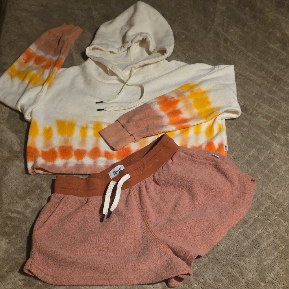 Colorful Tie-Dye Hoodie and Shorts Set